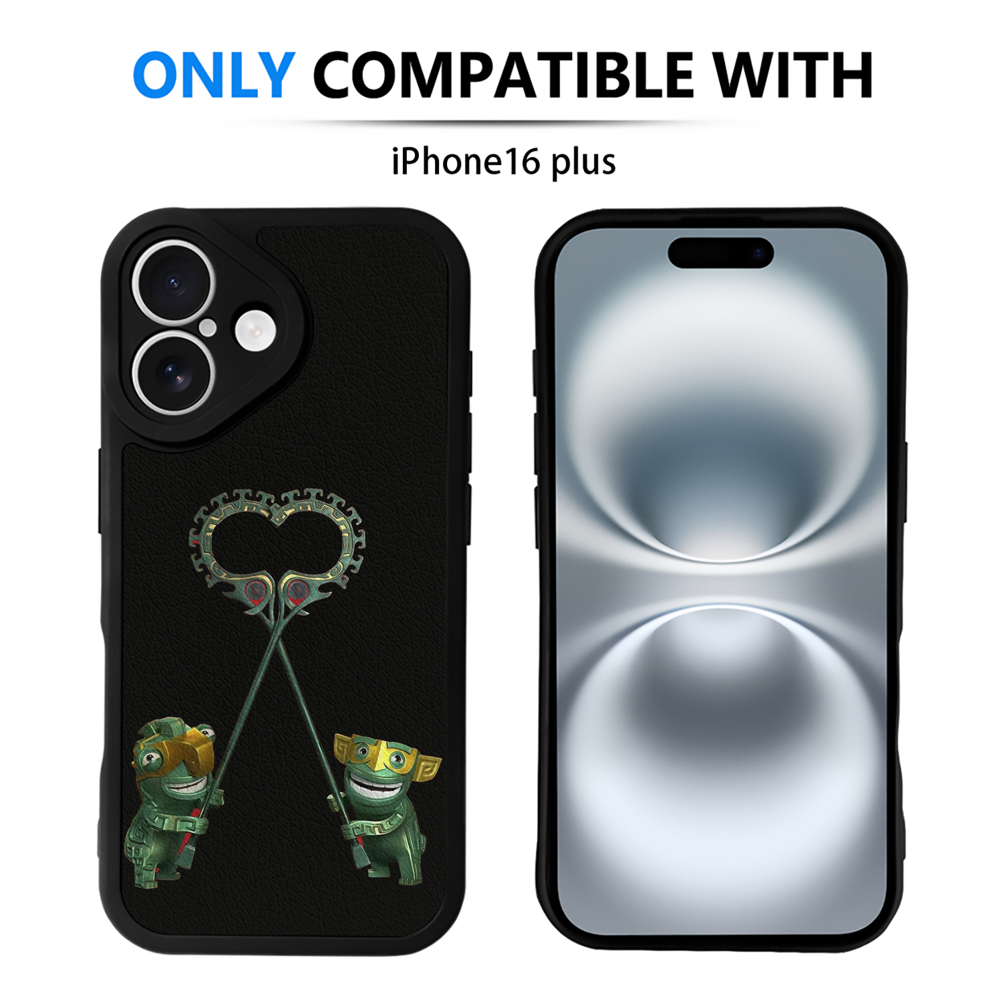 （画像用） Ne Zha 2 ナタ 魔童の大暴れ 【iPhone 16シリーズ対応】シリコンスマホケース（レザー調） 材質：シリコン